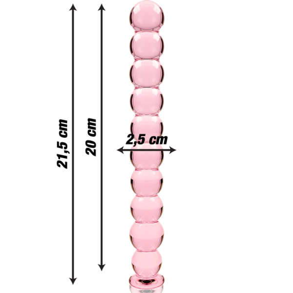 NEBULA SERIES BY IBIZA' - MODEL 22 DILDO BOROSILICATE GLASS 21.5 X 2.5 CM PINK - Image 4