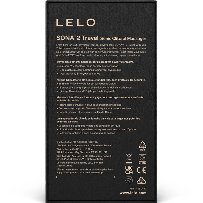 LELO - SONA 2 TRAVEL SONIC CLITORAL MASSAGER PINK - Image 6