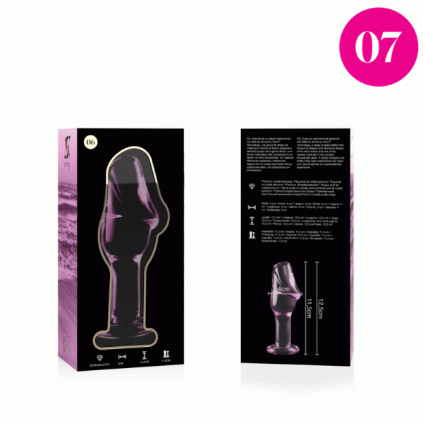 NEBULA SERIES BY IBIZA' - MODEL 6 ANAL PLUG BOROSILICATE GLASS 12.5 X 4 CM PINK - Image 2