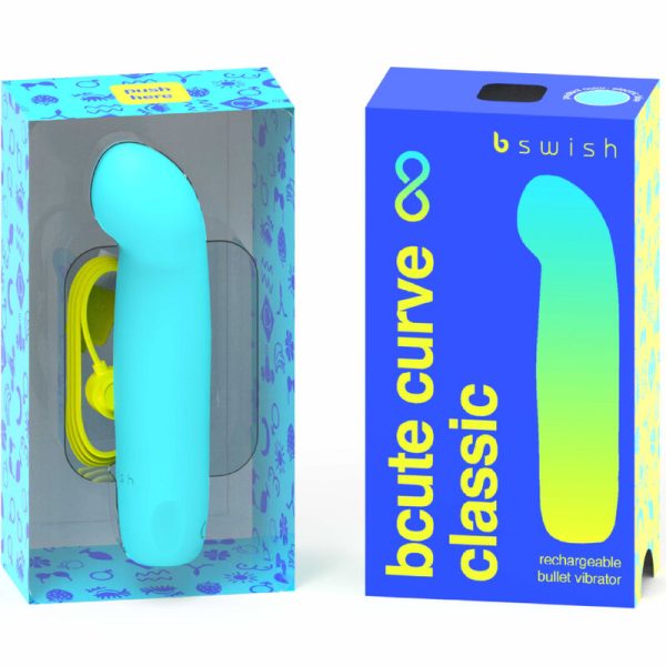 B SWISH - BCUTE CURVE INFINITE CLASSIC SILICONE RECHARGEABLE VIBRATOR ELECTRIC BLUE - Image 2