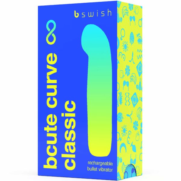 B SWISH - BCUTE CURVE INFINITE CLASSIC SILICONE RECHARGEABLE VIBRATOR ELECTRIC BLUE - Image 4