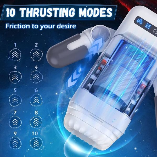 GAME CUP - THRUSTING VIBRATION MASTURBATOR WITH HEATING FUNCTION AND MOBILE SUPPORT - BLACK - Image 8