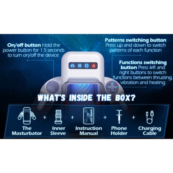 GAME CUP - THRUSTING VIBRATION MASTURBATOR WITH HEATING FUNCTION AND MOBILE SUPPORT - BLACK - Image 10