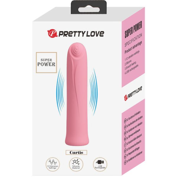 PRETTY LOVE - CURTIS MINI SUPER POWER VIBRATOR 12 PINK SILICONE VIBRATIONS - Image 6