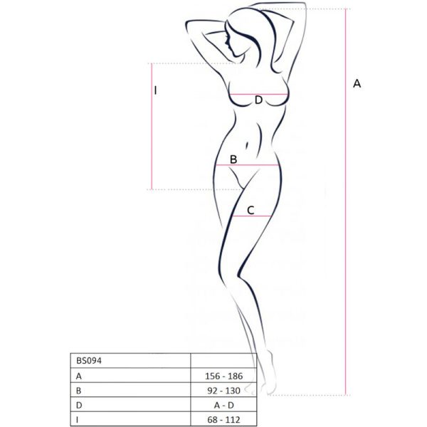 PASSION - BS094 WHITE BODYSTOCKING ONE SIZE - Image 5