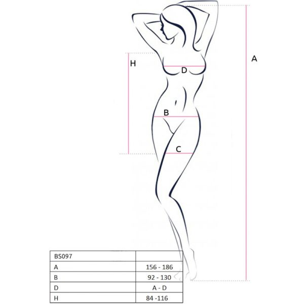 PASSION - BS097 BODYSTOCKING RED ONE SIZE - Image 5
