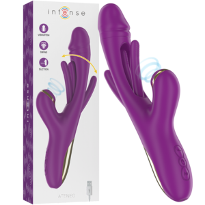INTENSE' - ATENEO RECHARGEABLE MULTIFUNCTION VIBRATOR 7 VIBRATIONS WITH SWINGING MOTION AND SUCKING PURPLE