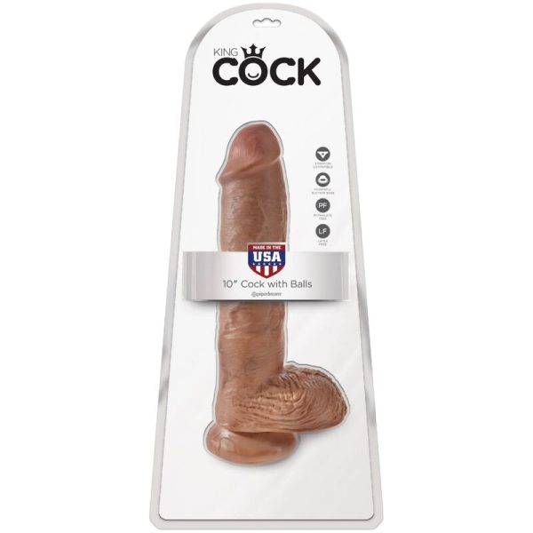 KING COCK - REALISTIC PENIS WITH BALLS 19.8 CM CARAMEL - Image 6