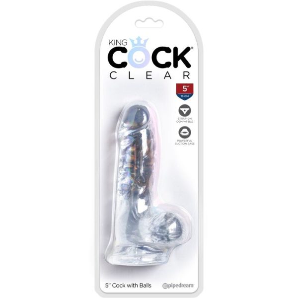 KING COCK CLEAR - REALISTIC PENIS WITH BALLS 10.1 CM TRANSPARENT - Image 5