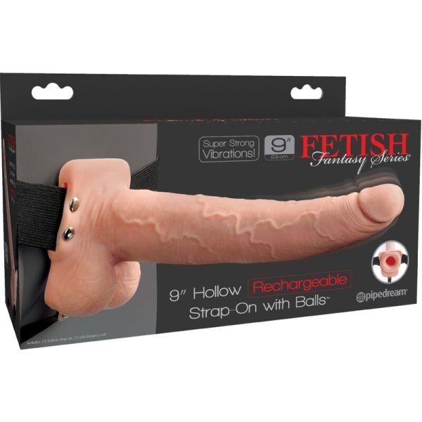 FETISH FANTASY SERIES - ADJUSTABLE HARNESS REALISTIC PENIS WITH BALLS RECHARGEABLE AND VIBRATOR 23 CM - Image 5