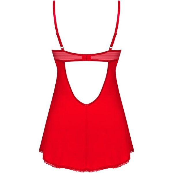 OBSESSIVE - INGRIDIA CHEMISE & THONG RED - Image 6