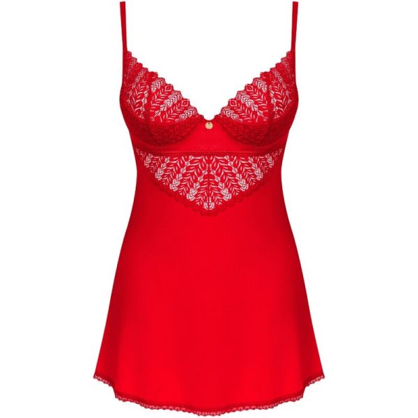 OBSESSIVE - INGRIDIA CHEMISE & THONG RED - Image 5