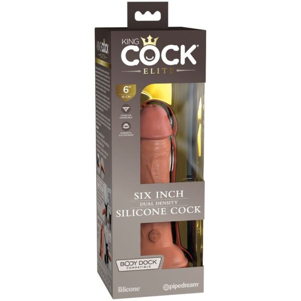 KING COCK ELITE - REALISTIC SILICONE DILDO 15.2 CM CARAMEL - Image 6