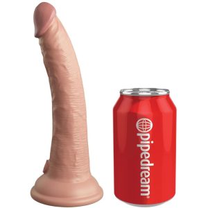 KING COCK ELITE - REALISTIC DILDO VIBRATOR & SILICONE REMOTE CONTROL 17.8 CM