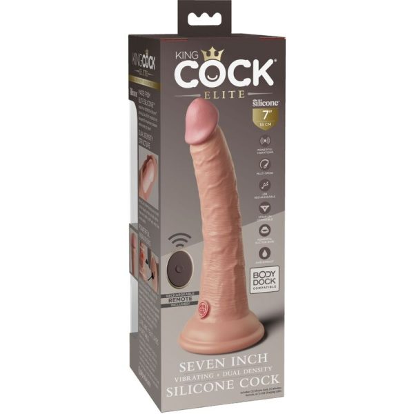 KING COCK ELITE - REALISTIC DILDO VIBRATOR & SILICONE REMOTE CONTROL 17.8 CM - Image 5