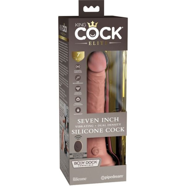 KING COCK ELITE - REALISTIC DILDO VIBRATOR & SILICONE REMOTE CONTROL 17.8 CM - Image 6