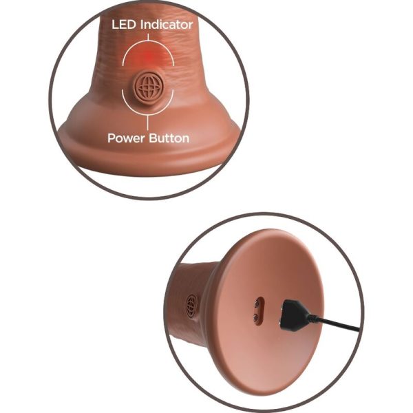 KING COCK ELITE - REALISTIC DILDO VIBRATING & SILICONE 20.3 CM CARAMEL - Image 4