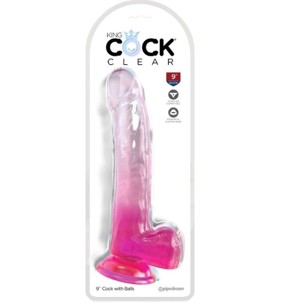 KING COCK CLEAR - DILDO WITH TESTICLES 20.3 CM PINK - Image 2