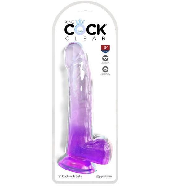 KING COCK CLEAR - DILDO WITH TESTICLES 20.3 CM PURPLE - Image 2