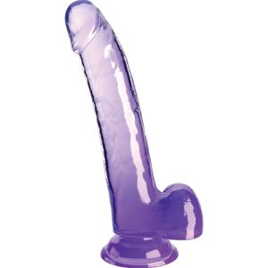 KING COCK CLEAR - DILDO WITH TESTICLES 20.3 CM PURPLE
