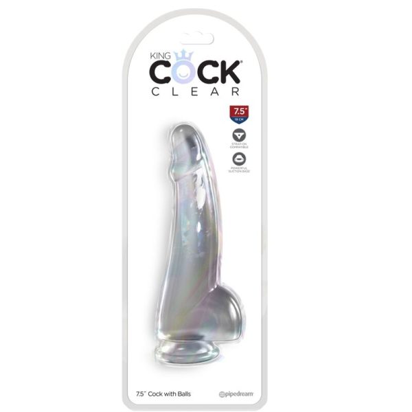 KING COCK CLEAR - DILDO WITH TESTICLES 15.2 CM TRANSPARENT - Image 2