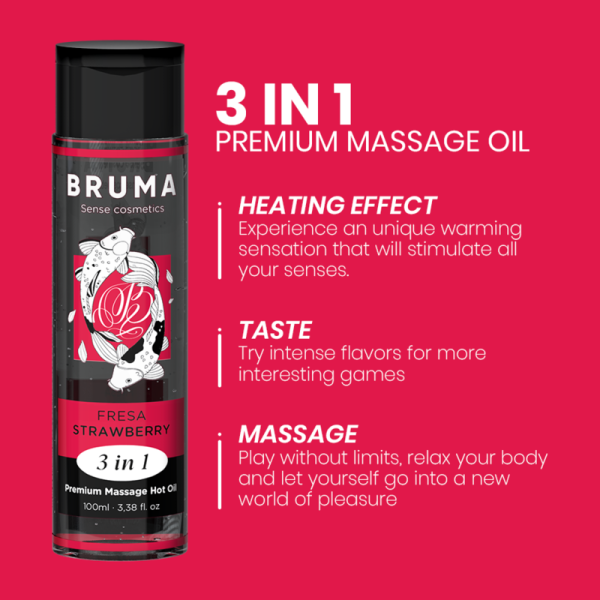 BRUMA' - PREMIUM MASSAGE HOT OIL STRAWBERRY 3 IN 1 - Image 4