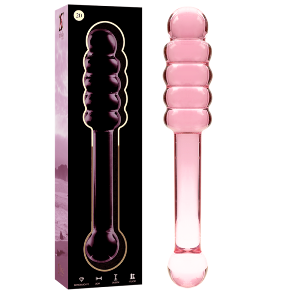 NEBULA SERIES BY IBIZA' - MODEL 20 DILDO BOROSILICATE GLASS 20.5 X 3 CM PINK