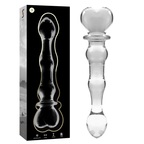 NEBULA SERIES BY IBIZA' - MODEL 21 DILDO BOROSILICATE GLASS 20.5 X 3.5 CM CLEAR