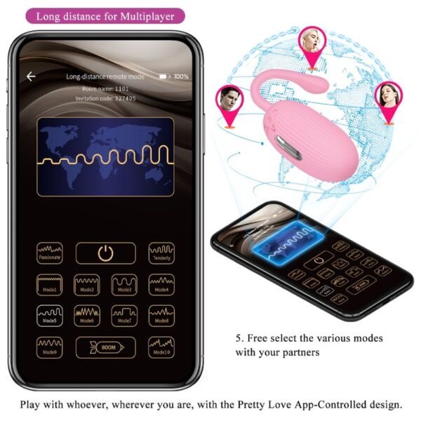 PRETTY LOVE - DOREEN PINK RECHARGEABLE VIBRATING EGG - Image 11