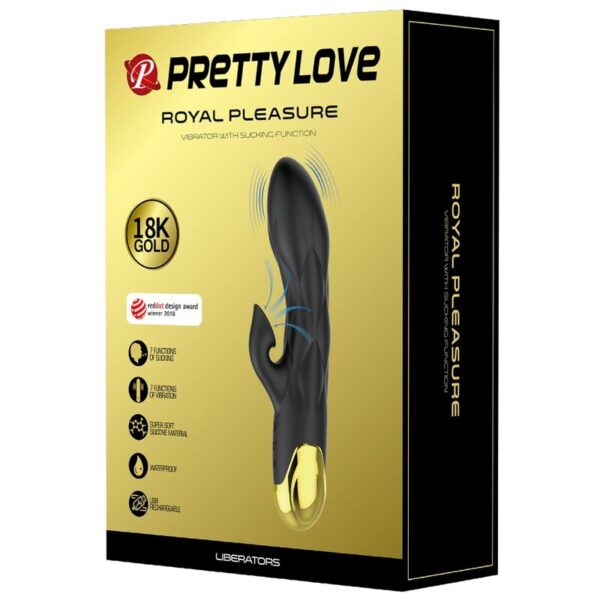 PRETTY LOVE - BLACK RECHARGEABLE GOLD PLATED LUXURY VIBRATOR - Image 7