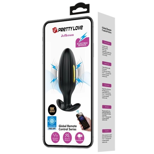 PRETTY LOVE - JEFFERSON APP CONTROLLED ANAL PLUG BLACK - Image 15