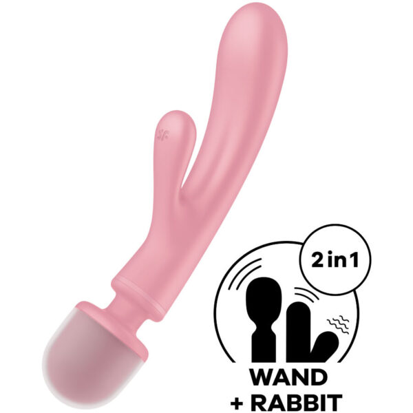 SATISFYER - TRIPLE LOVER RABBIT VIBRATOR MASSAGER PINK - Image 6