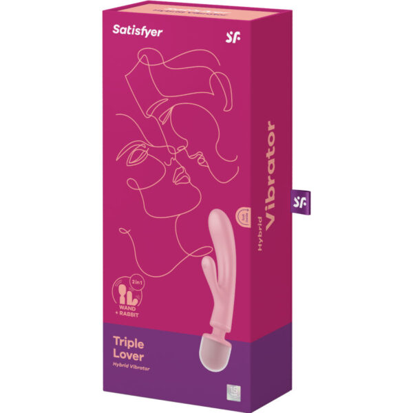 SATISFYER - TRIPLE LOVER RABBIT VIBRATOR MASSAGER PINK - Image 7