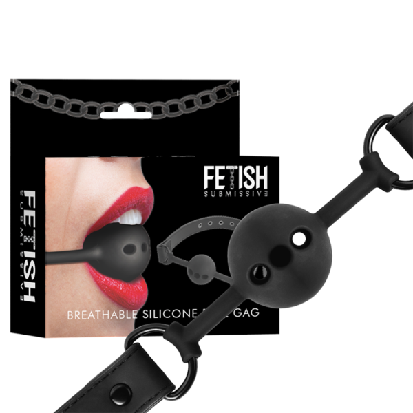 FETISH SUBMISSIVE BONDAGE - BREATHABLE SILICONE BALL GAG - Image 2
