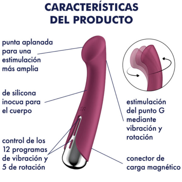 SATISFYER - SPINNING G-SPORT 1 ROTATOR VIBRATOR RED - Image 5