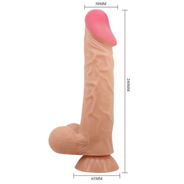 PRETTY LOVE - SLIDING SKIN SERIES REALISTIC DILDO WITH SLIDING SKIN SUCTION CUP FLESH 24 CM - Image 4