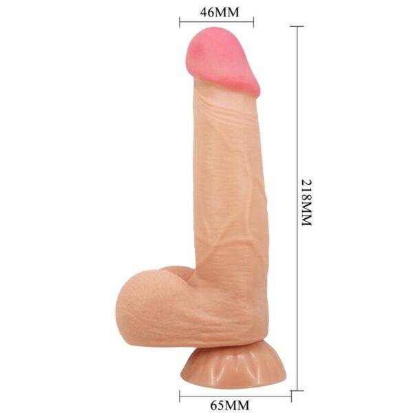PRETTY LOVE - SLIDING SKIN SERIES REALISTIC DILDO WITH SLIDING SKIN SUCTION CUP FLESH 21.8 CM - Image 4