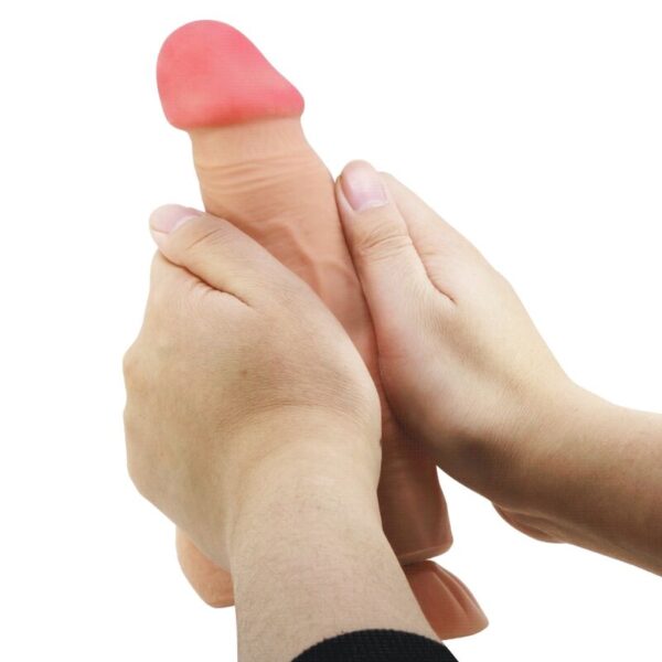PRETTY LOVE - SLIDING SKIN SERIES REALISTIC DILDO WITH SLIDING SKIN SUCTION CUP FLESH 21.8 CM - Image 3