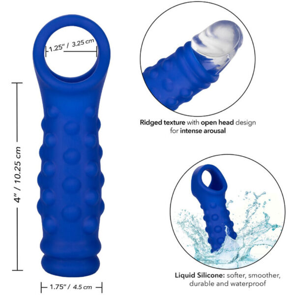 ADMIRAL - BEADED PENIS COVER LIQUID SILICONE BLUE - Image 4