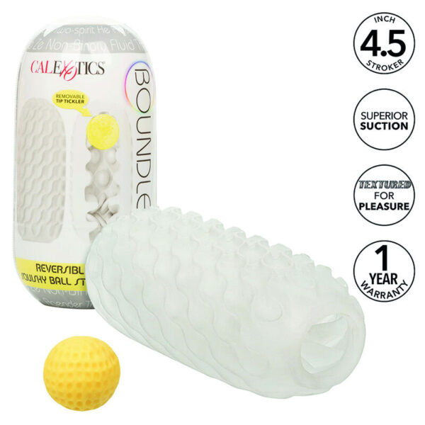 CALIFORNIA EXOTICS - BOUNDLESS REVERSIBLE SQUISHY BALL STROKE GREY - Image 2