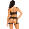LEG AVENUE - FISHNNET GARTER HARNESS & BRA SET - Image 2