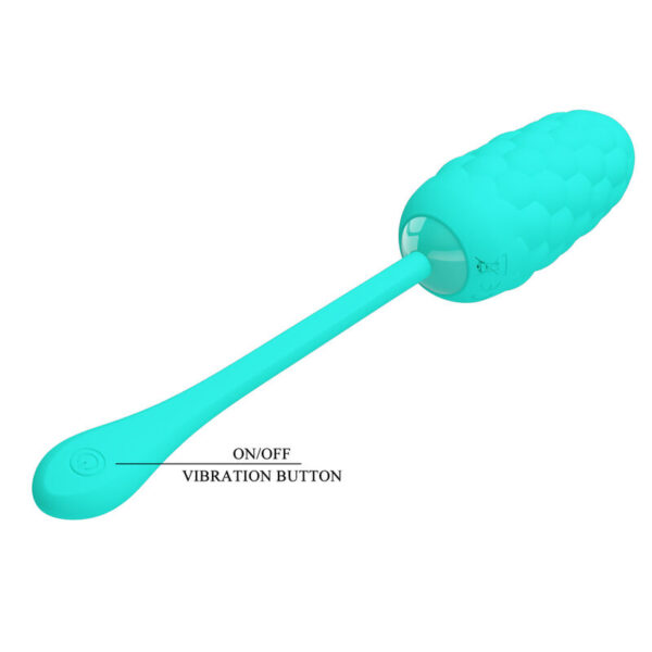 PRETTY LOVE - VIBRATING EGG WITH AQUA GREEN RECHARGEABLE MARINE TEXTURE - Image 7