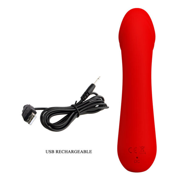 PRETTY LOVE - CETUS RECHARGEABLE VIBRATOR RED - Image 8