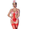 CHILIROSE - CR 4631 SET BODYSUIT NURSE CROTCHLESS RED