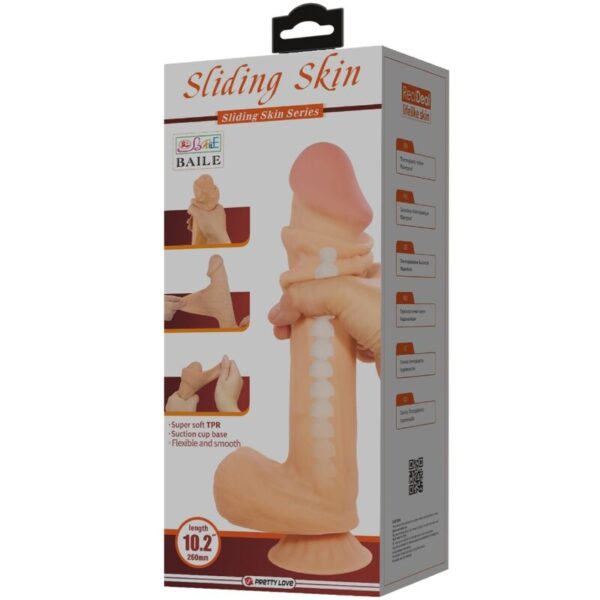 PRETTY LOVE - SLIDING SKIN SERIES REALISTIC DILDO WITH SLIDING SKIN SUCTION CUP FLESH 26 CM - Image 7