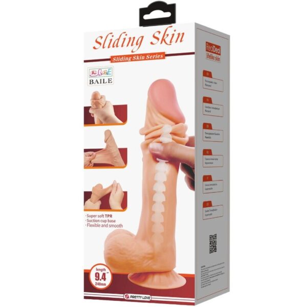 PRETTY LOVE - SLIDING SKIN SERIES REALISTIC DILDO WITH SLIDING SKIN SUCTION CUP 24 CM - Image 6