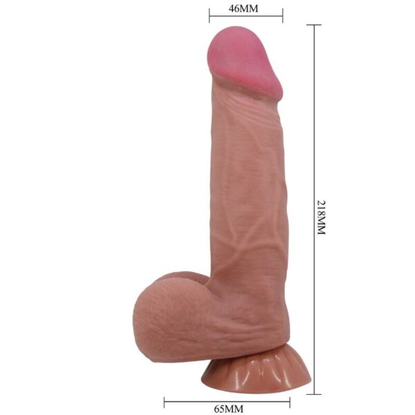 PRETTY LOVE - SLIDING SKIN SERIES REALISTIC DILDO WITH SLIDING BROWN SKIN SUCTION CUP 21.8 CM - Image 6