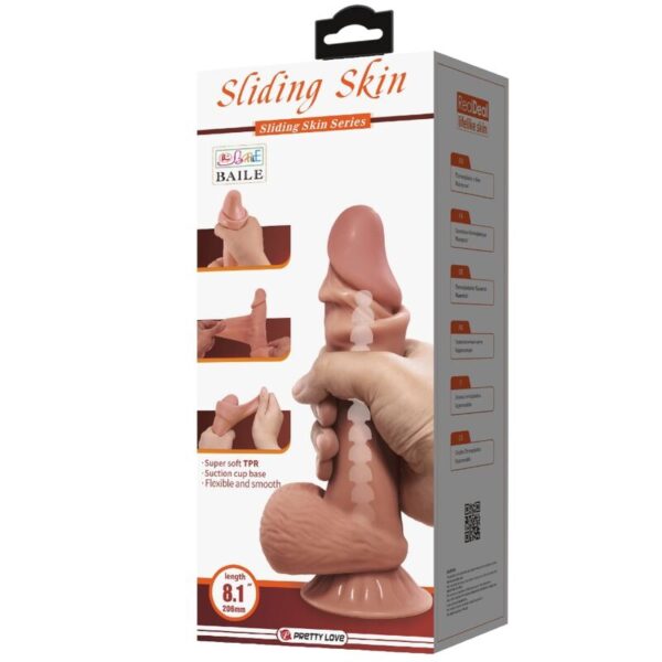 PRETTY LOVE - SLIDING SKIN SERIES REALISTIC DILDO WITH SLIDING BROWN SKIN SUCTION CUP 21.8 CM - Image 7