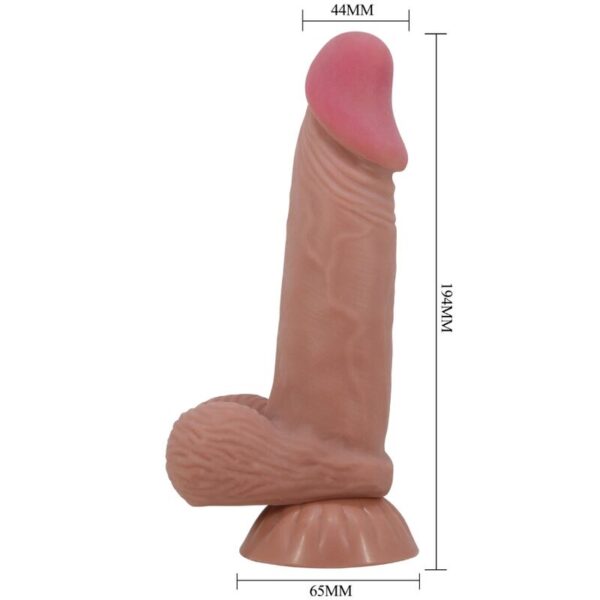 PRETTY LOVE - SLIDING SKIN SERIES REALISTIC DILDO WITH SLIDING BROWN SKIN SUCTION CUP 19.4 CM - Image 6