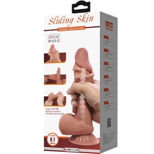 PRETTY LOVE - SLIDING SKIN SERIES REALISTIC DILDO WITH SLIDING BROWN SKIN SUCTION CUP 19.4 CM - Image 7